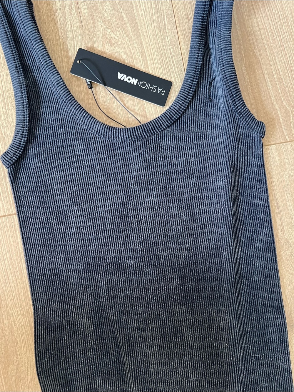 Fashion Nova Dark Gray Ribbed Tank Jumpsuit
